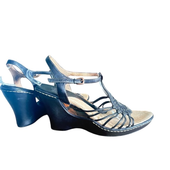 Söfft Black Hollow Wedge Heel Mandela Sandal 10m - Picture 2 of 16